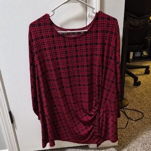 Plaid Red Women's Top